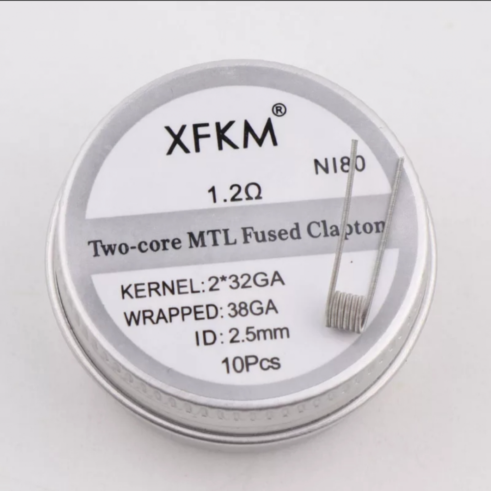 XFKM Coil - MTL fused clapton - Ni80 - (1.2_ohm) - 10pcs