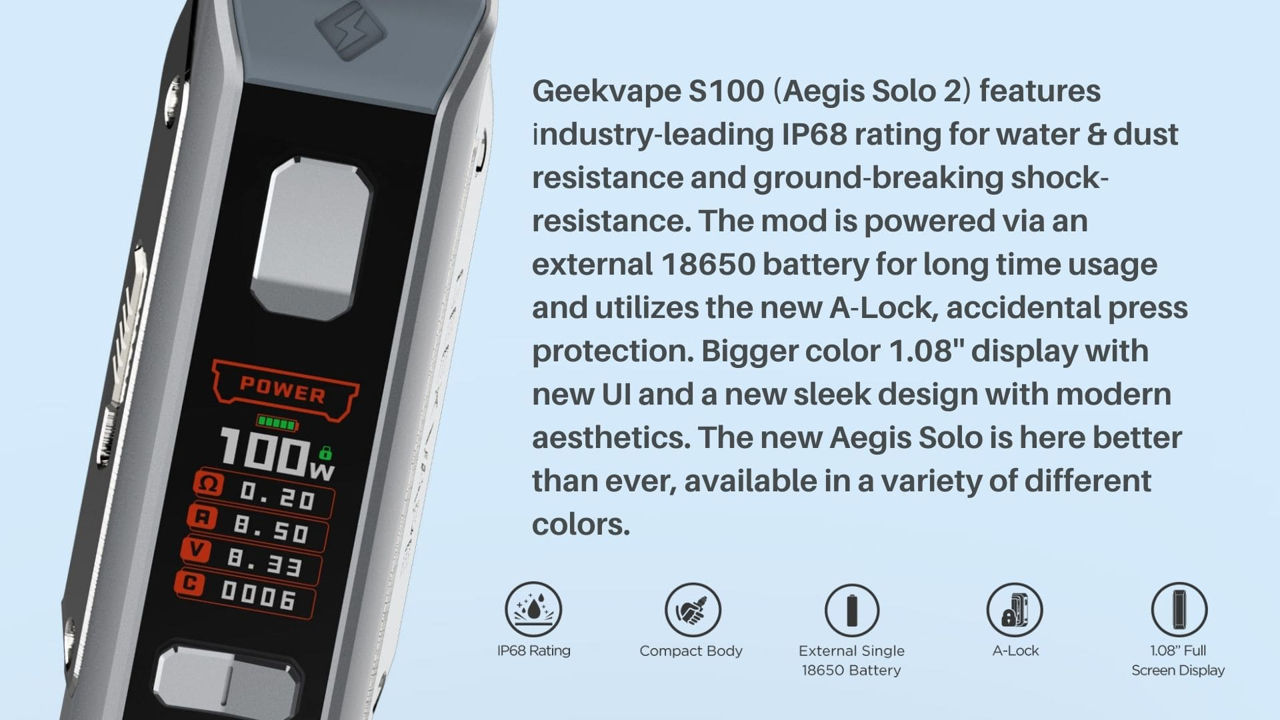 GeekVape S100 (Aegis Solo 2) mod