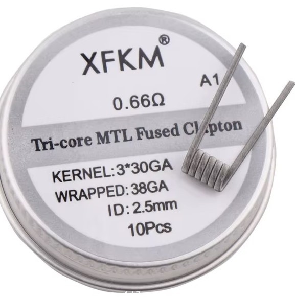 XFKM Coil - Tri-core MTL fused clapton - A1 - (0,66_ohm) - 10pcs