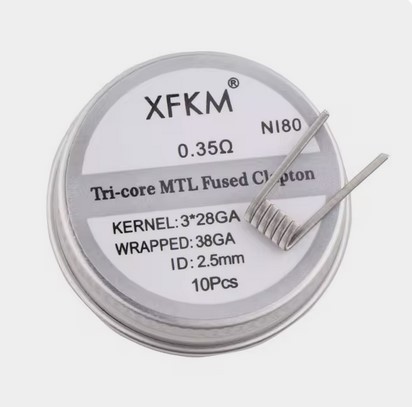 XFKM Coil - Tri-core MTL fused clapton - Ni80 - (0,35_ohm) - 10pcs